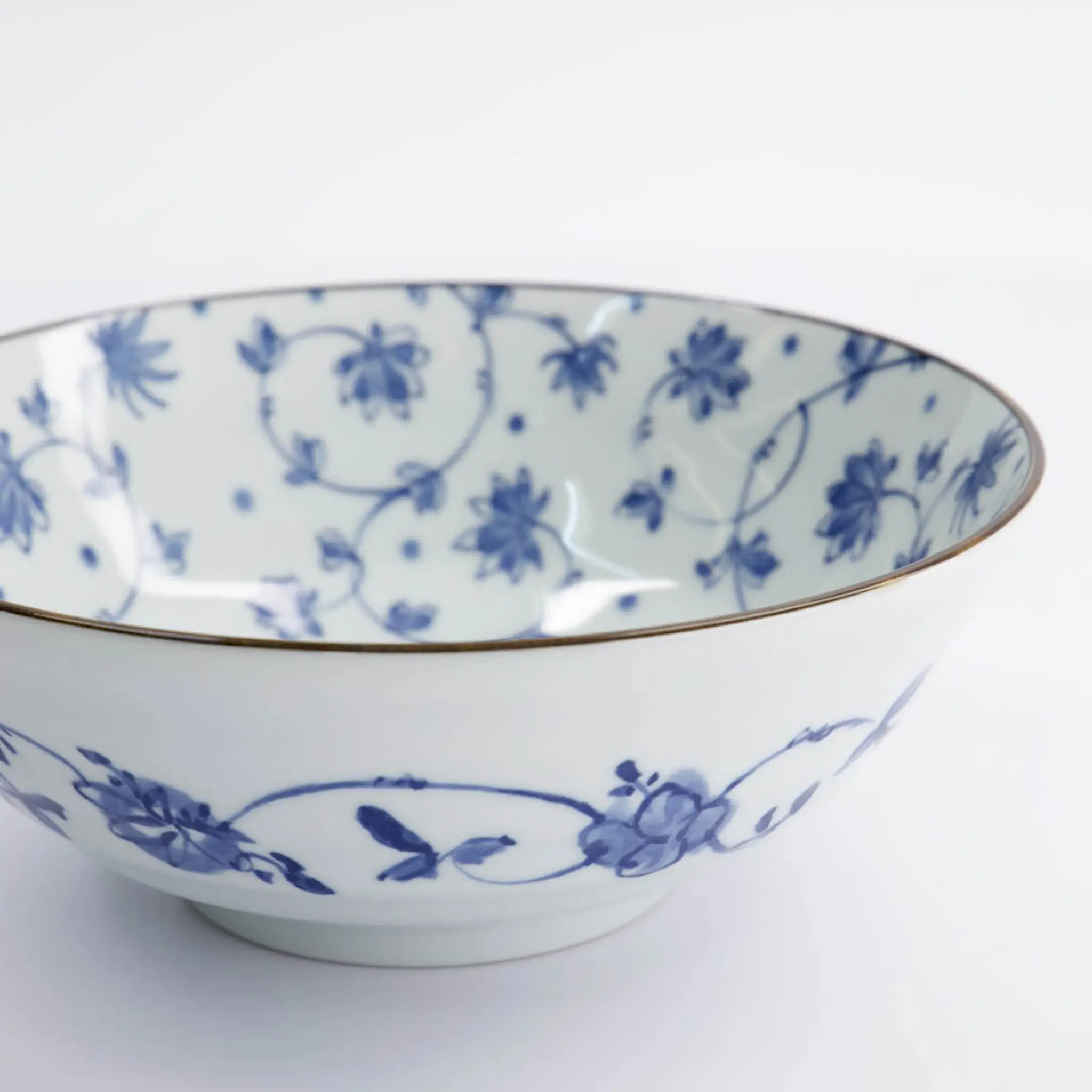 Tokyo Design Studio Natsu Karakusa ramen skål 21x7,8 cm 1 L blå/vit