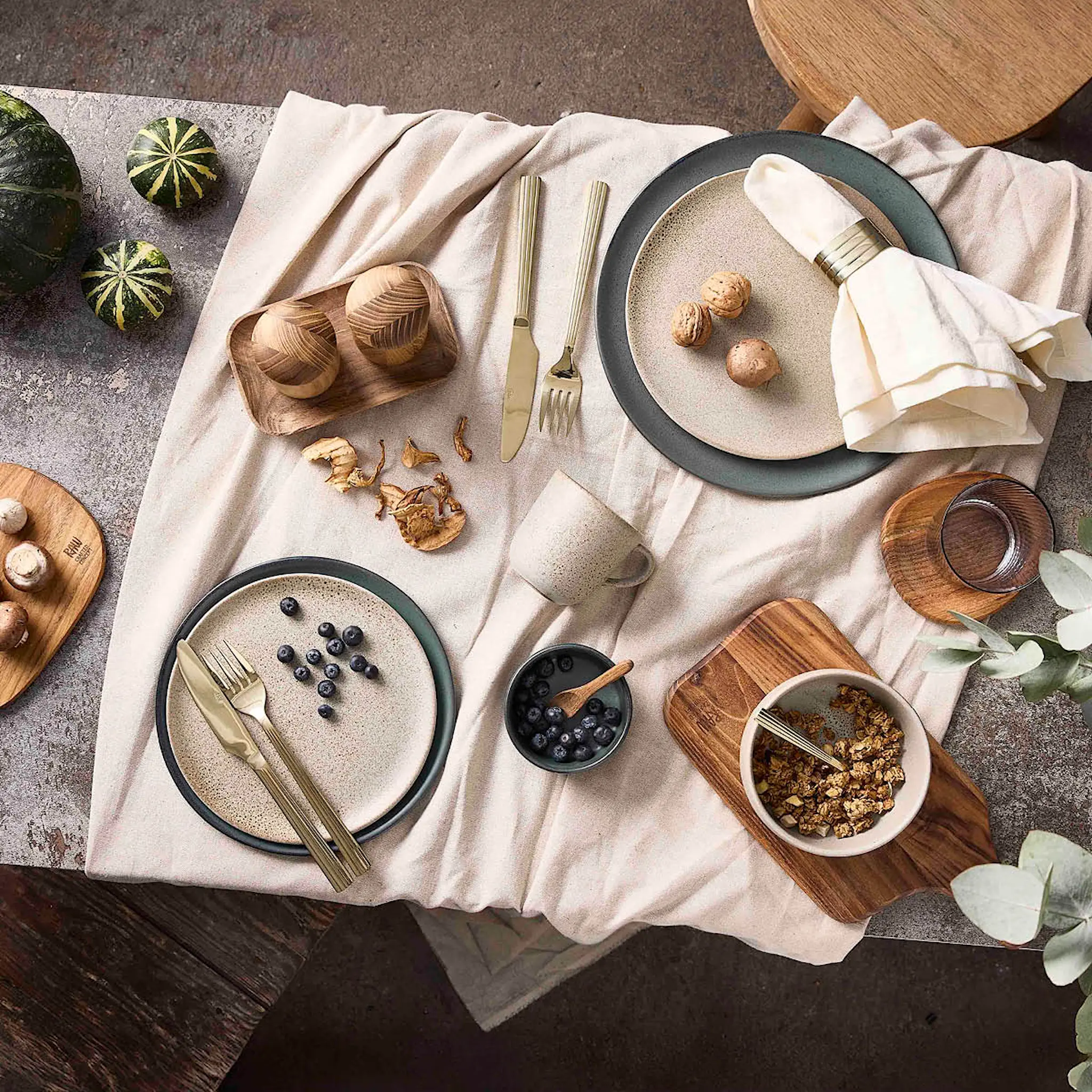 Aida RAW kvarnset med bricka 13,5 cm 3 delar teak