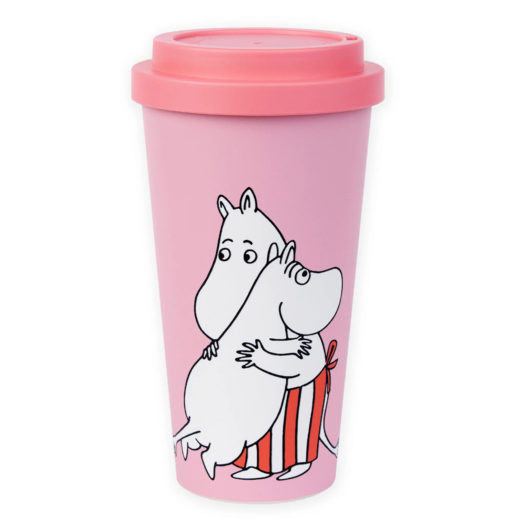 Nordicbuddies Mumin take away mugg 45 cl Muminmamman med Mumintrollet rosa
