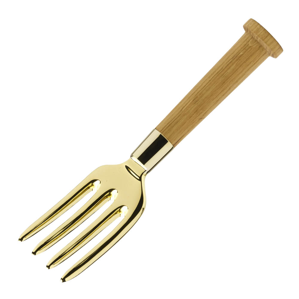 Skultuna Nurture plantegaffel 27 cm messing/eik