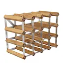 Vinställ 16 flaskor monterad ljus ek