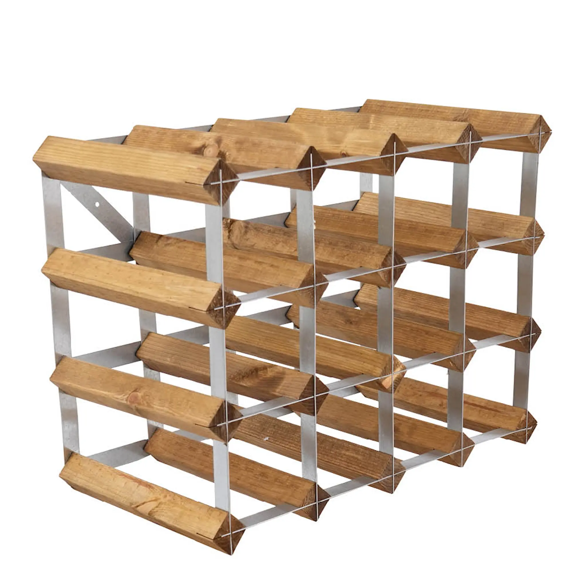 Traditional Wine Rack Vinställ 16 flaskor monterad ljus ek