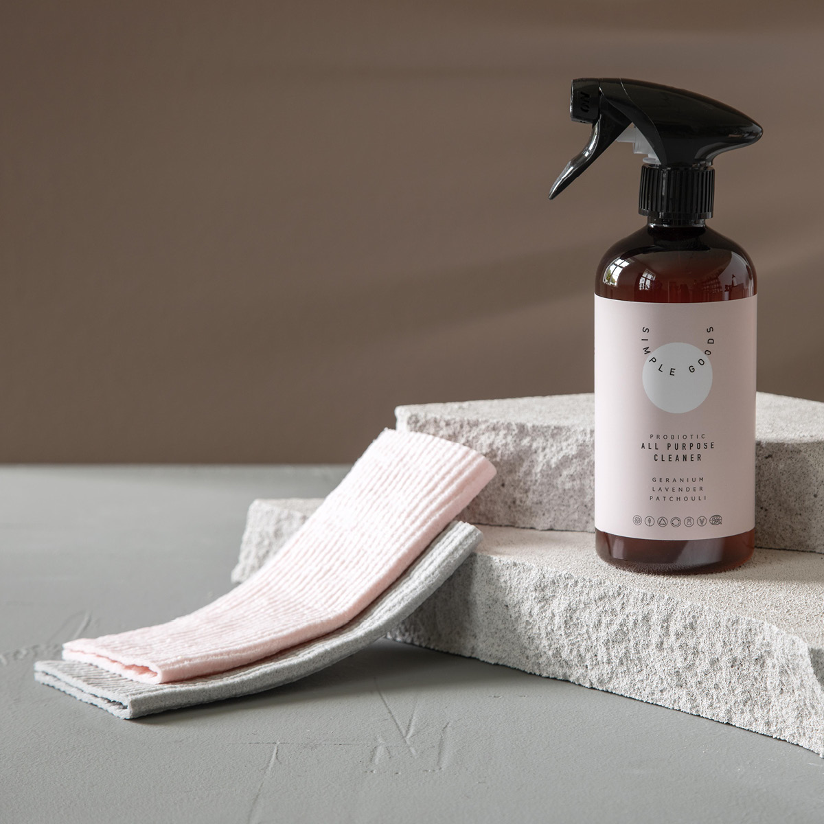 Simple Goods Cleaning oppvaskklut 2 stk lys rosa