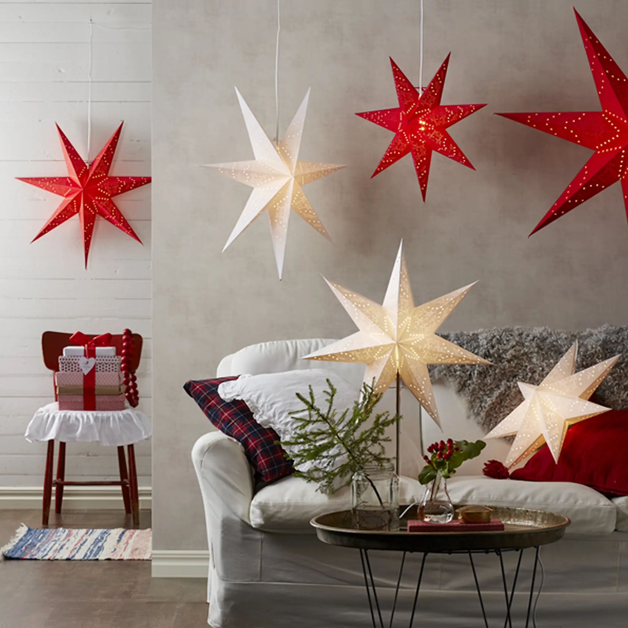 Star Trading Sensy Pappersstjärna 54 cm Vit