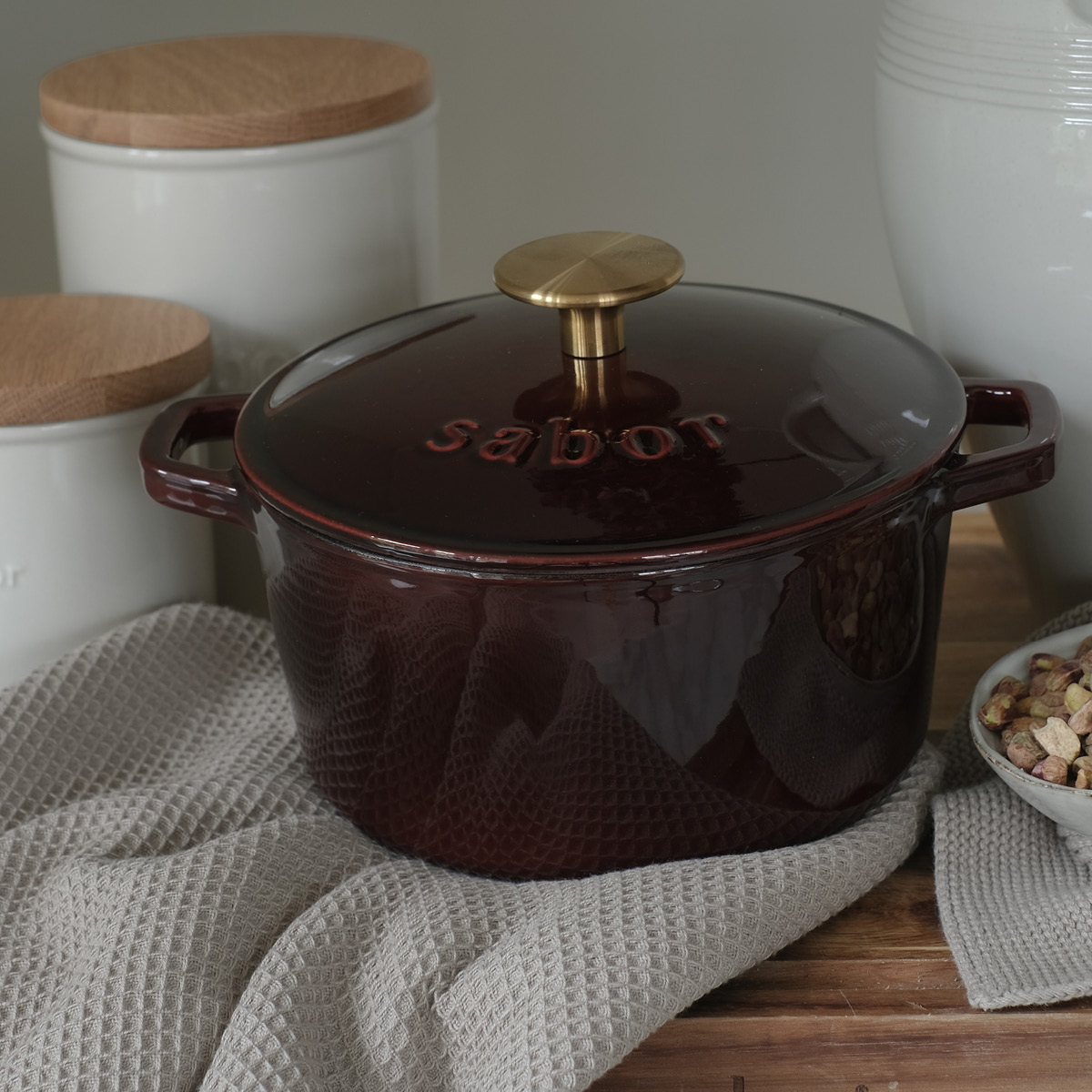 Sabor Støpejernsgryte 2 L zinfandel brass