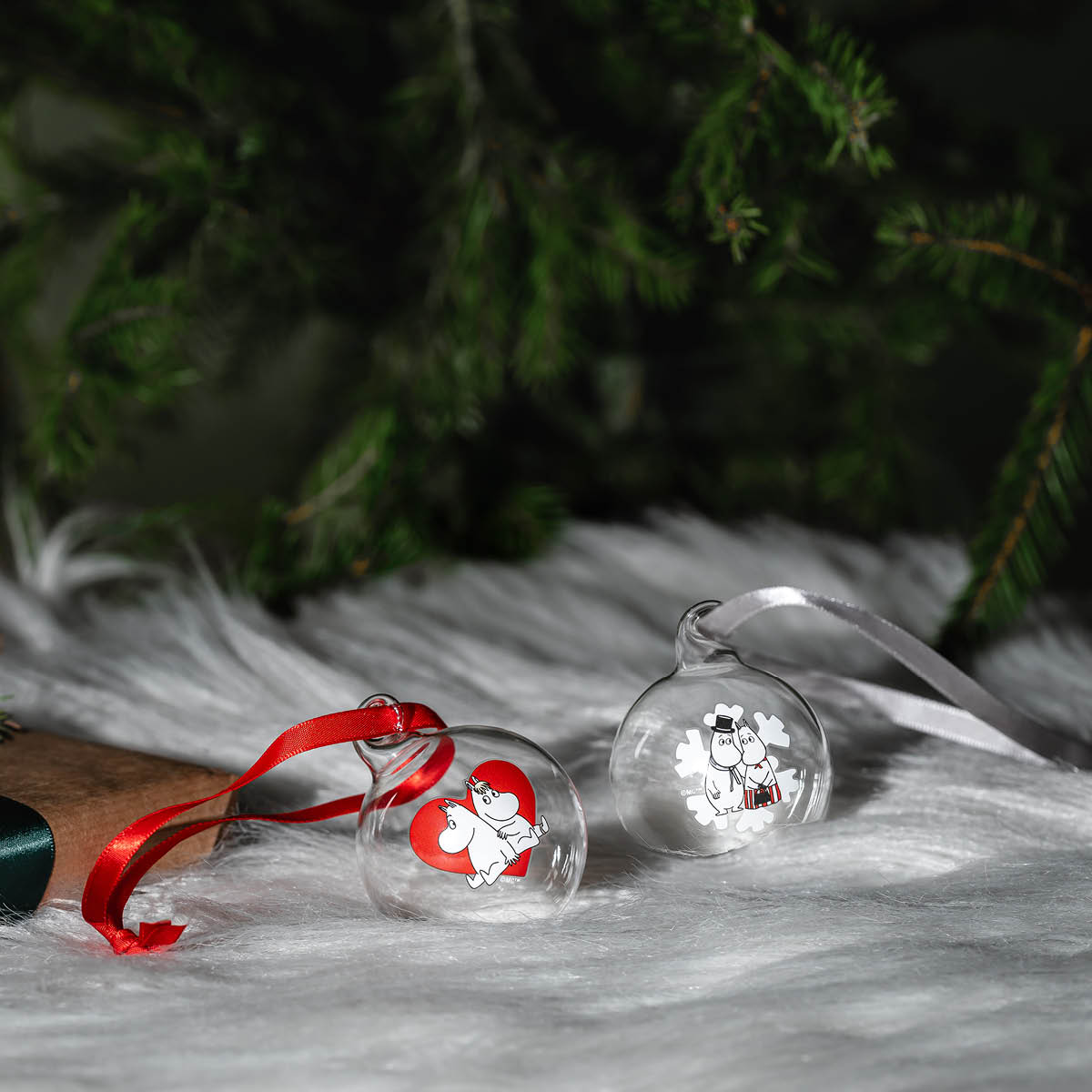 Muurla Mumin julkula 5 cm 2 delar Hjärta/Snöflinga