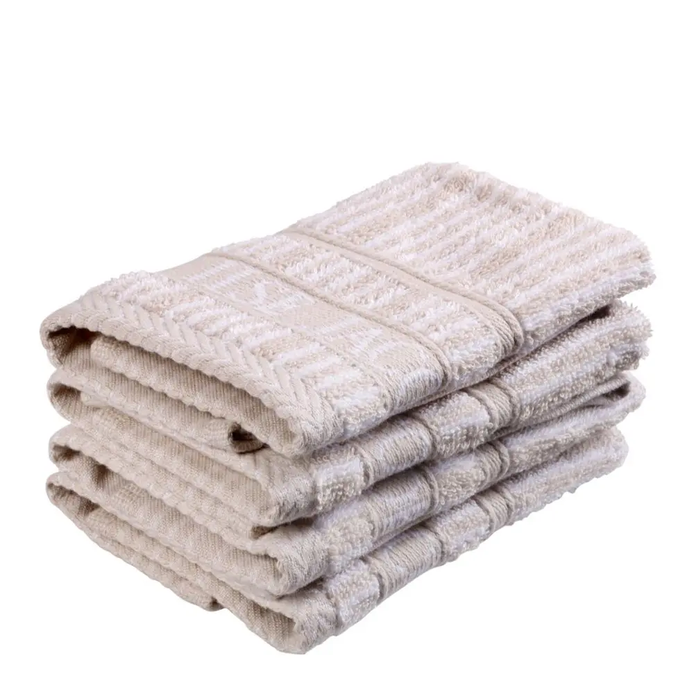 Bath Collection vaskeklut 30x30 cm 4 stk sand beige stripes