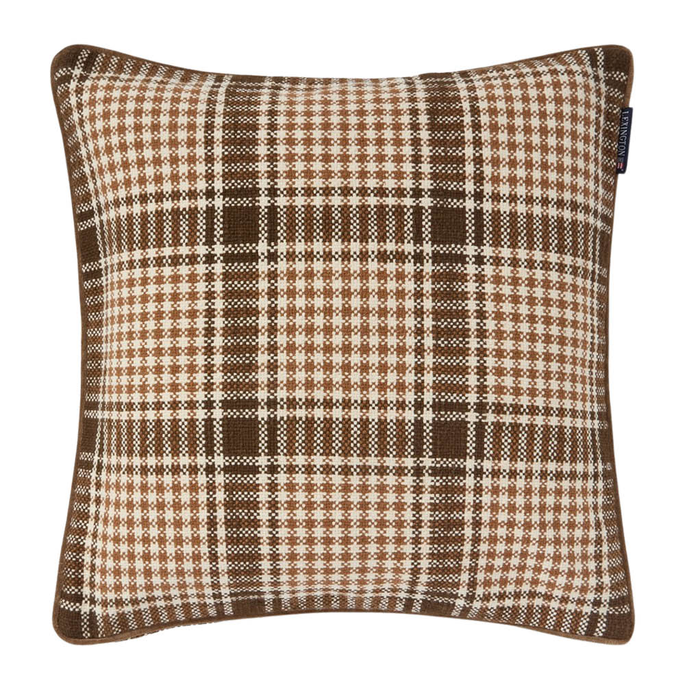 Lexington Rutigt kuddfodral 50x50 cm brown/fudge/light beige