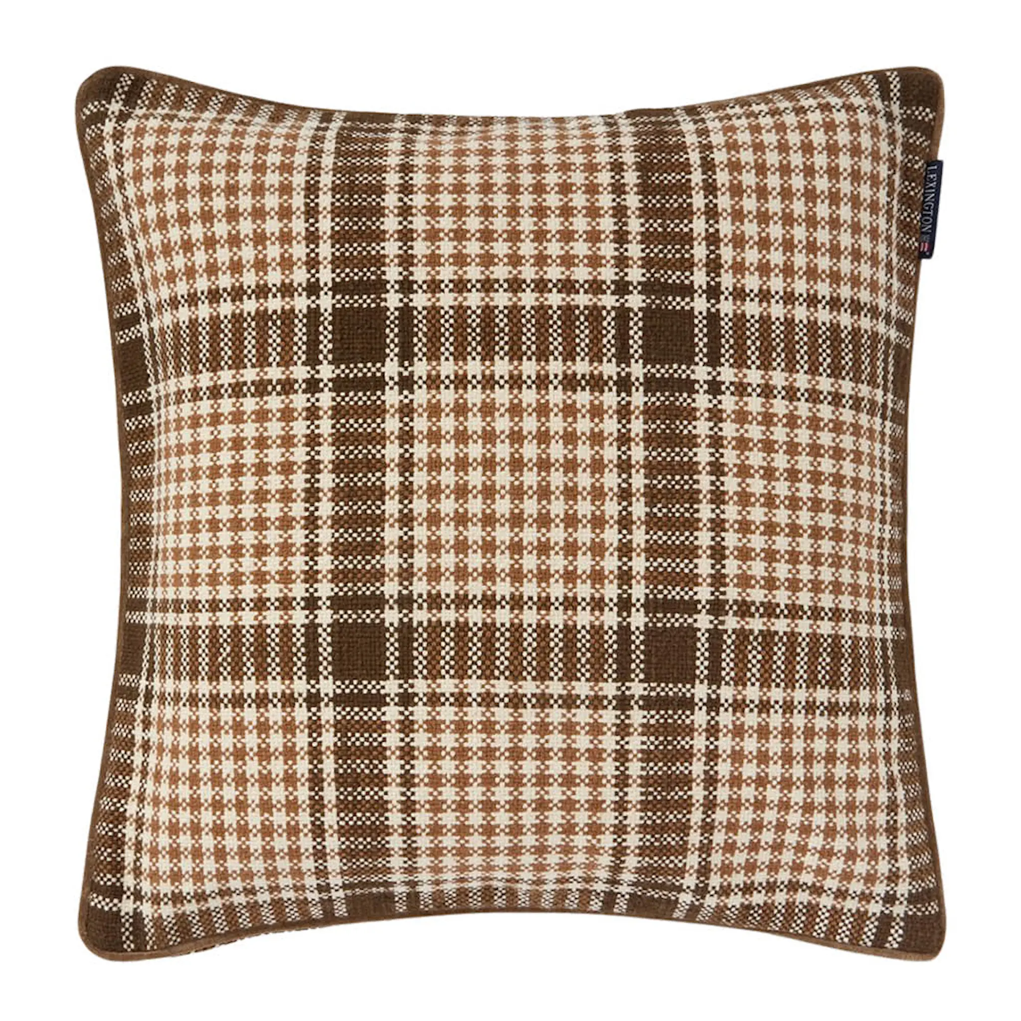Lexington Rutigt kuddfodral 50x50 cm brown/fudge/light beige