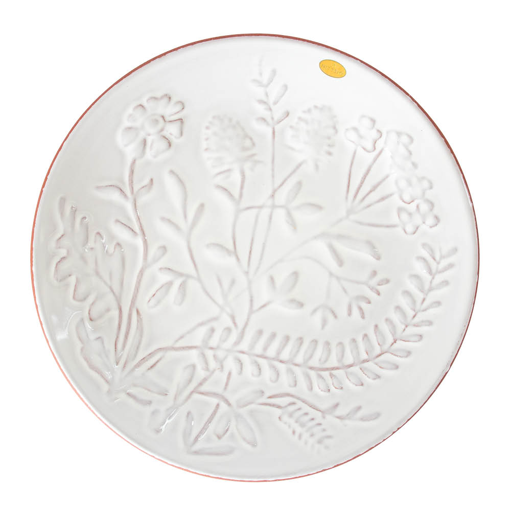 Nittsjö Flora lautanen 19 cm valkoinen terrakotta