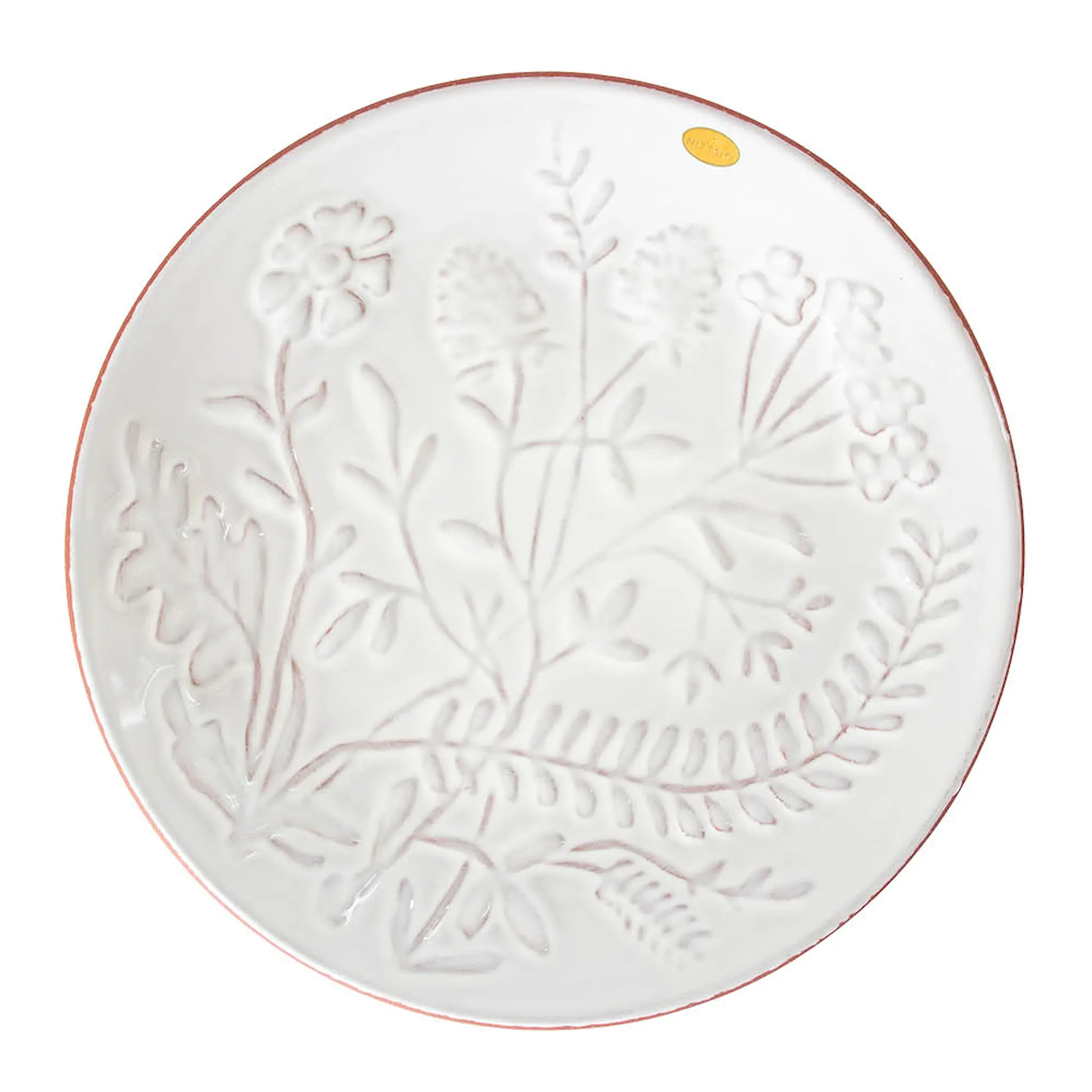 Nittsjö Flora lautanen 19 cm valkoinen terrakotta