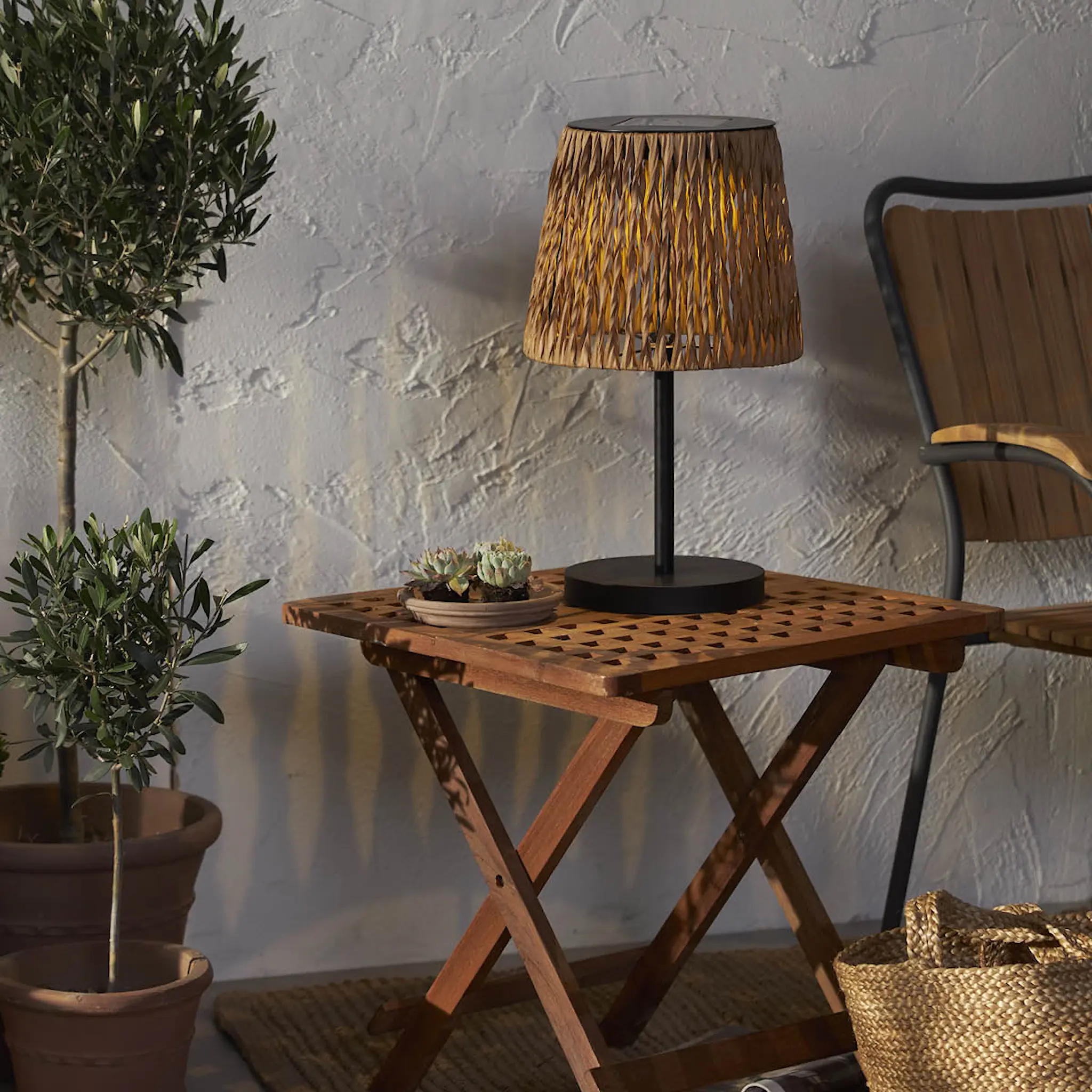 Star Trading Cesta solcellebordlampe 483-19 48 cm brun hover