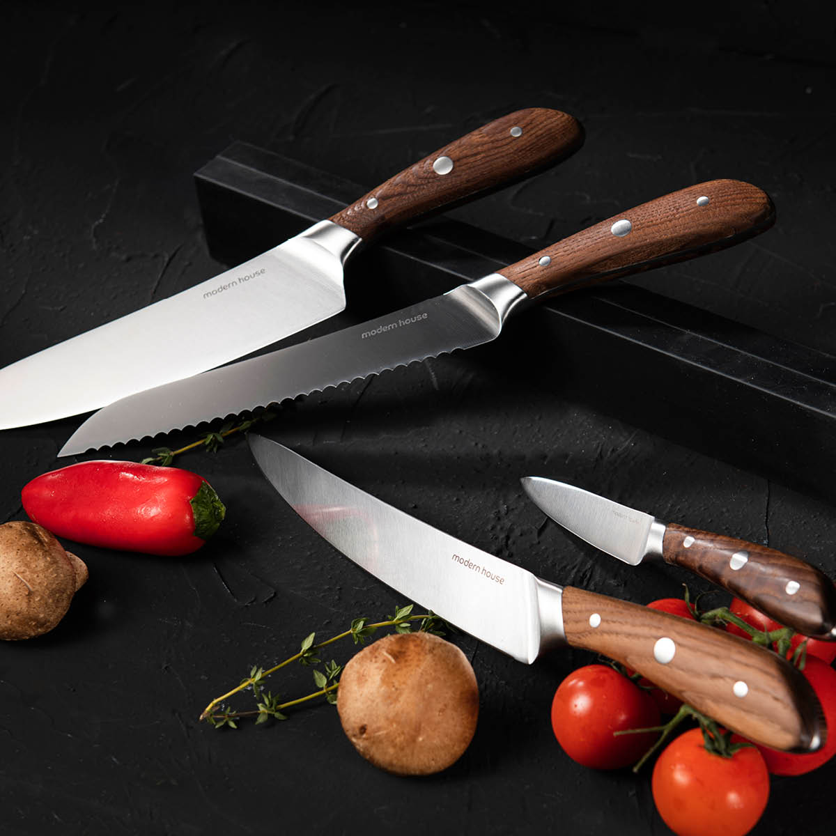 Modern House Nord knivset 3 delar natur/stål