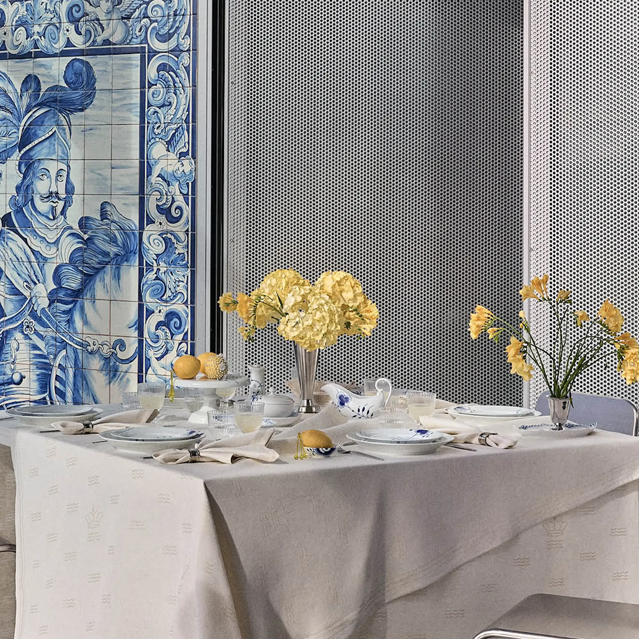 Royal Copenhagen Waves servett 44x44 cm 2-pack vit