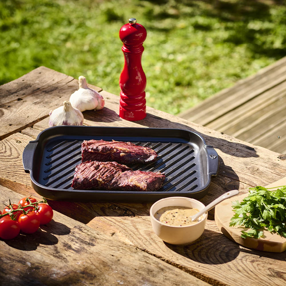 Peugeot Grill2Table räfflad grillplatta 38x26 cm svart