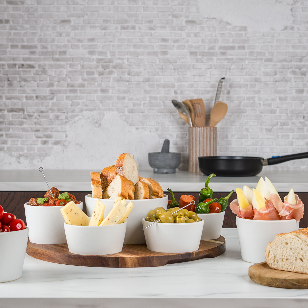 Modern House Nord tacosett 7 skåler tre/hvit