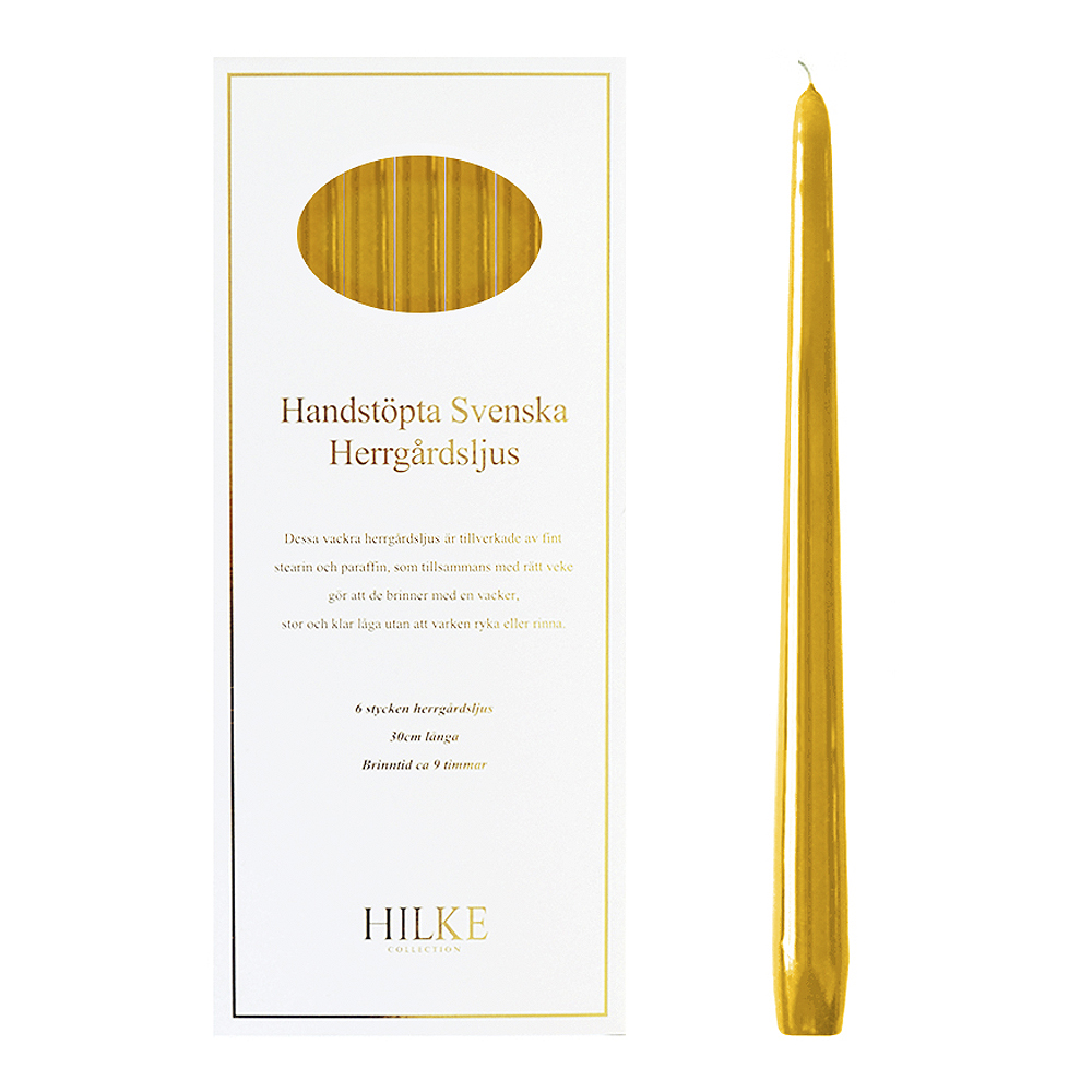 Hilke - Hilke Antiikkikynttilä 30 cm 6 kpl Sinappi