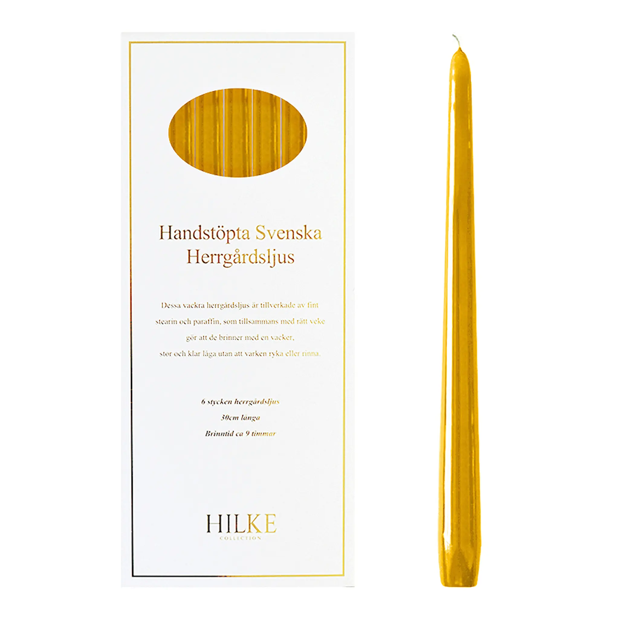 Hilke Hilke Antiikkikynttilä 30 cm 6 kpl Sinappi