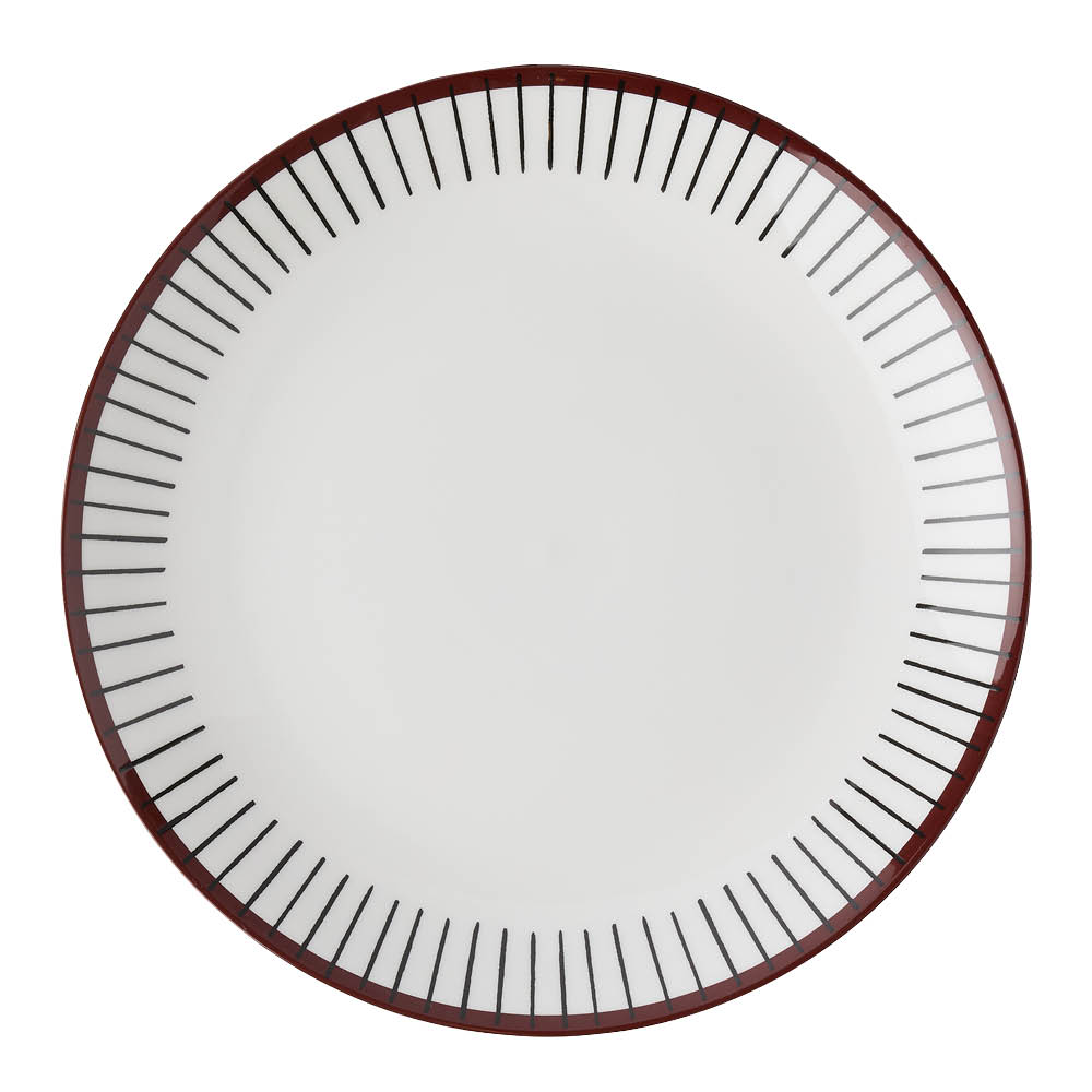 Gustafsberg Ribb tallrik utan bräm 24 cm brunsvart