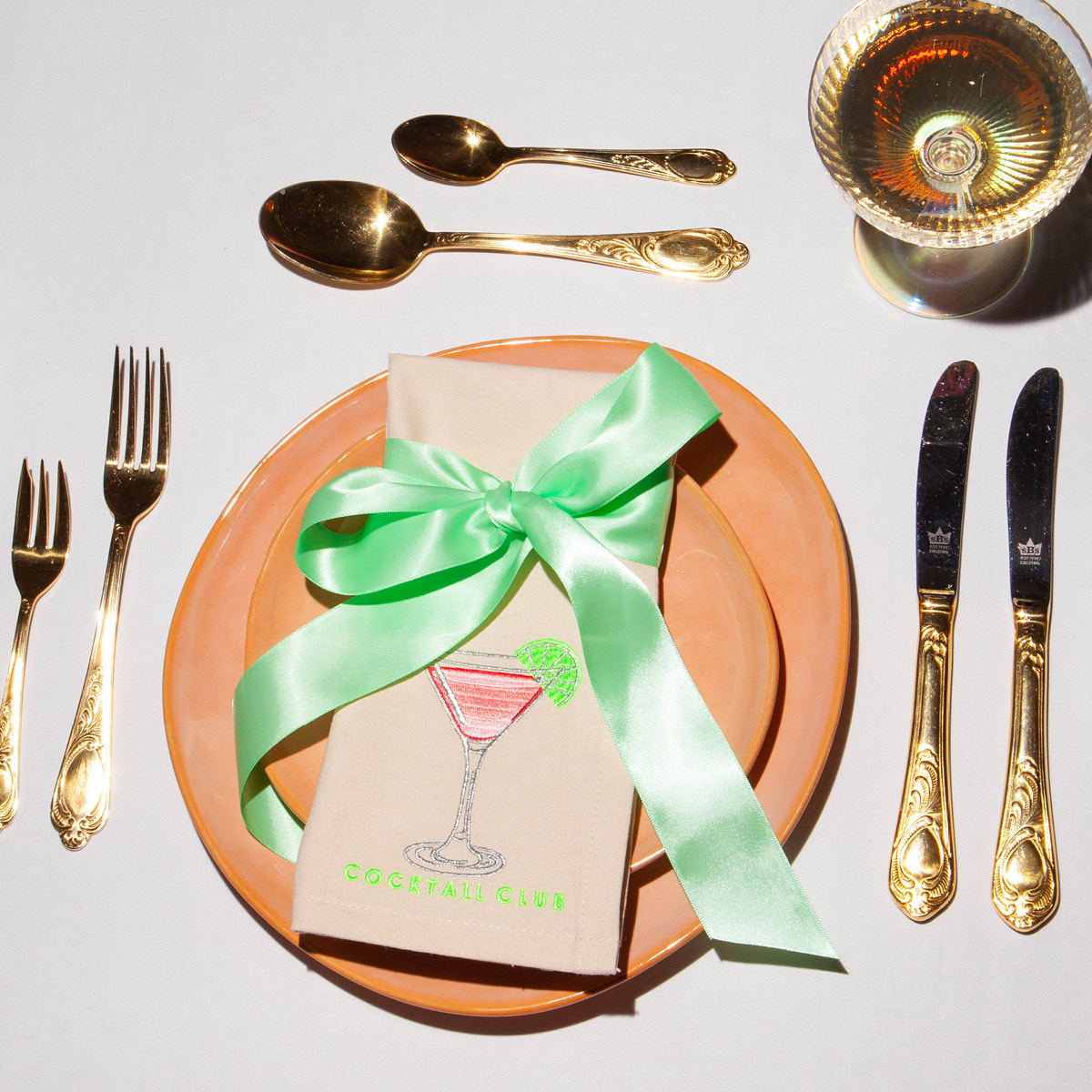 Vondels Summer Party servett 45 cm 2-pack COCKTAIL CLUB beige