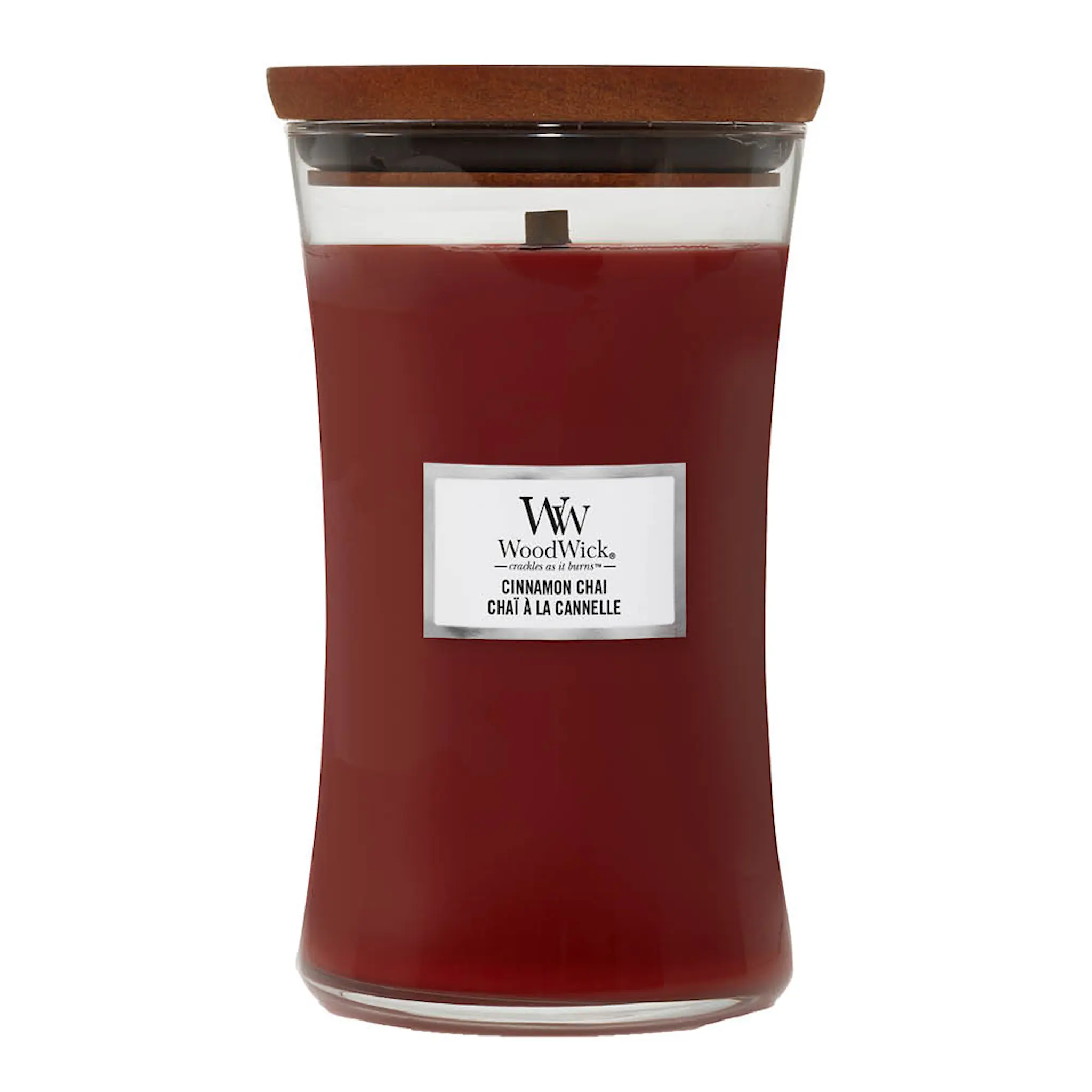 WoodWick Hourglass doftljus stor cinnamon chai