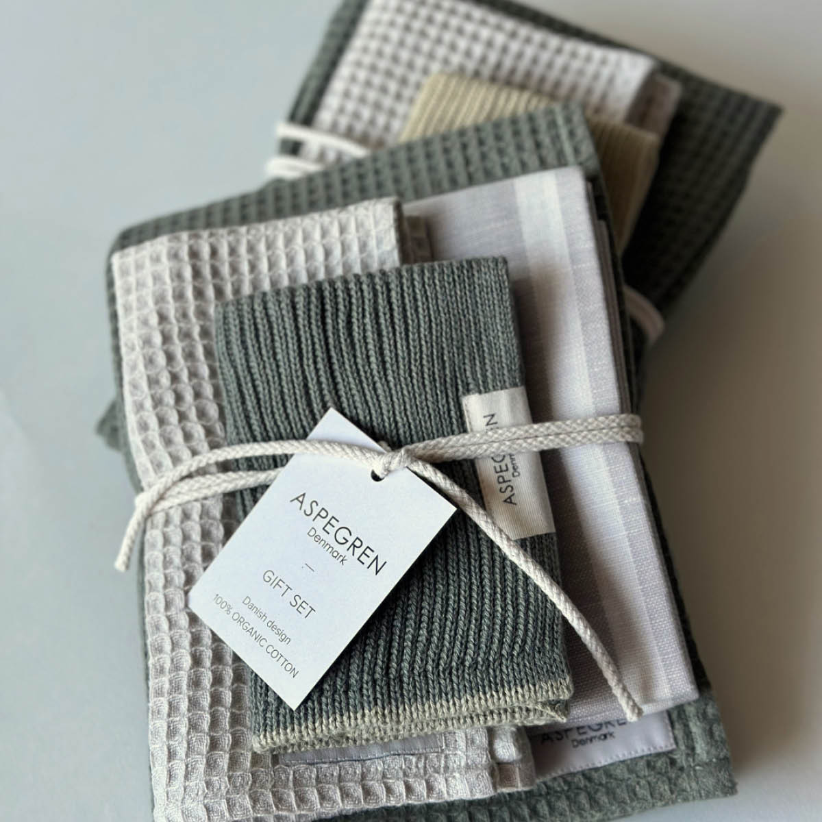 Aspegren Gavesett med 1 kjøkkenhåndkle & 2 oppvaskkluter wasabi