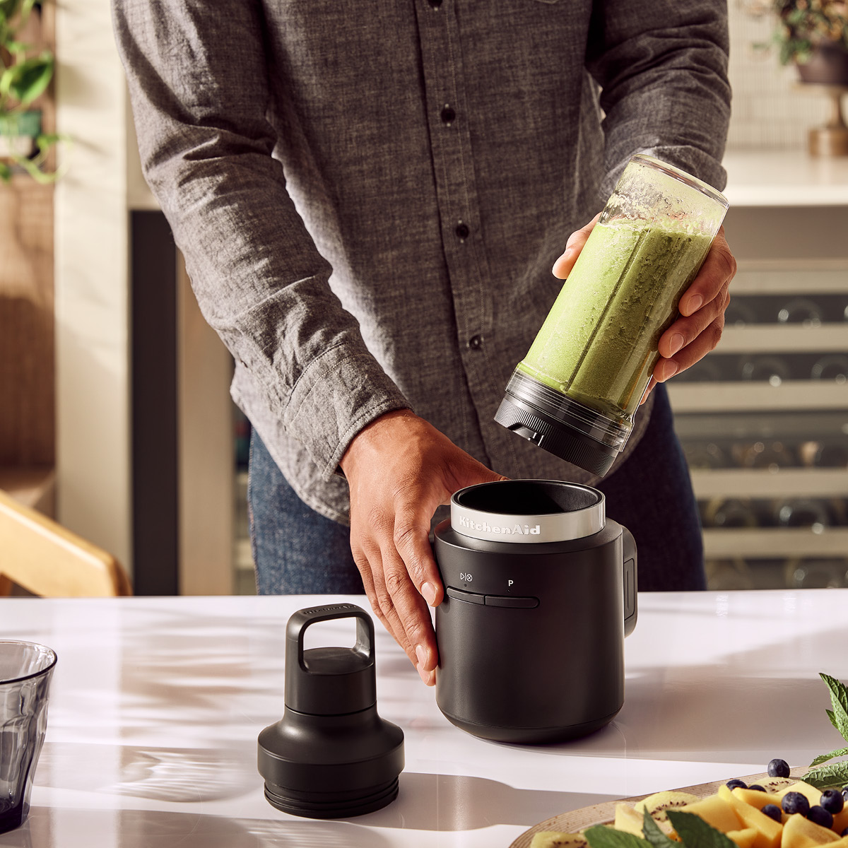 KitchenAid Go Cordless blender 5KSBR200BM u/ batteri matt svart