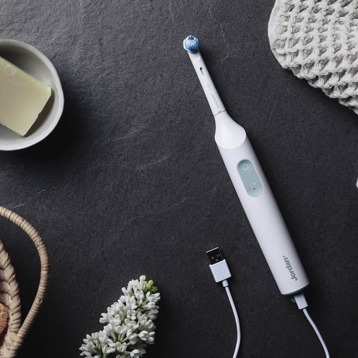 Jordan Clean Smile eltandborste TB-100GY vit