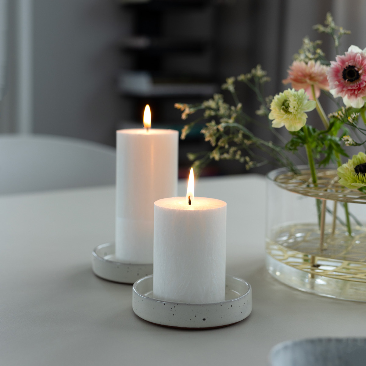 Liljeholmens Shea blokklys 6,7x15 cm hvit