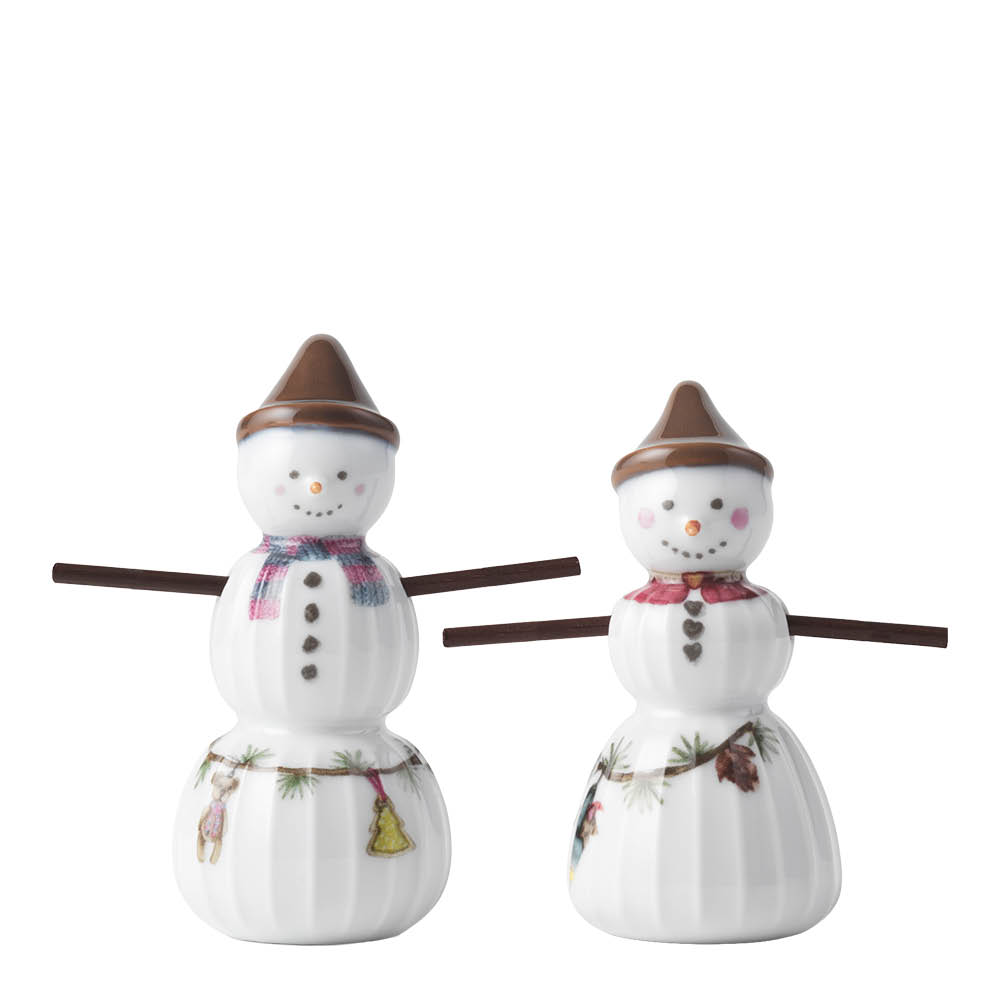 Kähler Hammershøi Christmas figur 2-pack snöpojke &amp; snöflicka vit