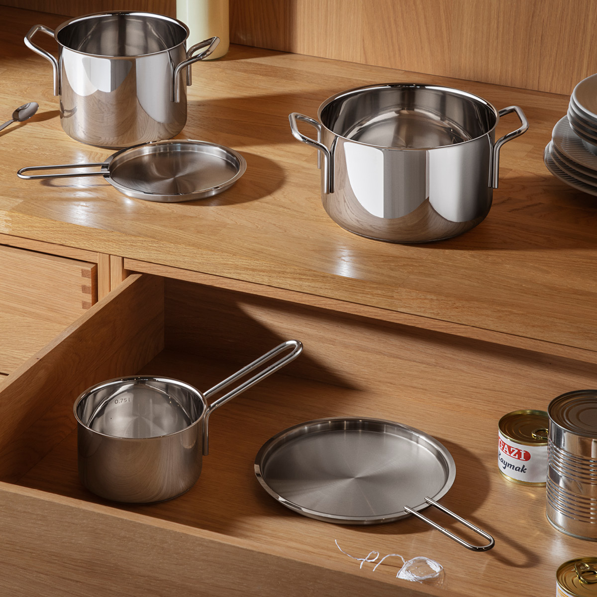 Eva Trio Platt lock 16 cm rostfritt stål