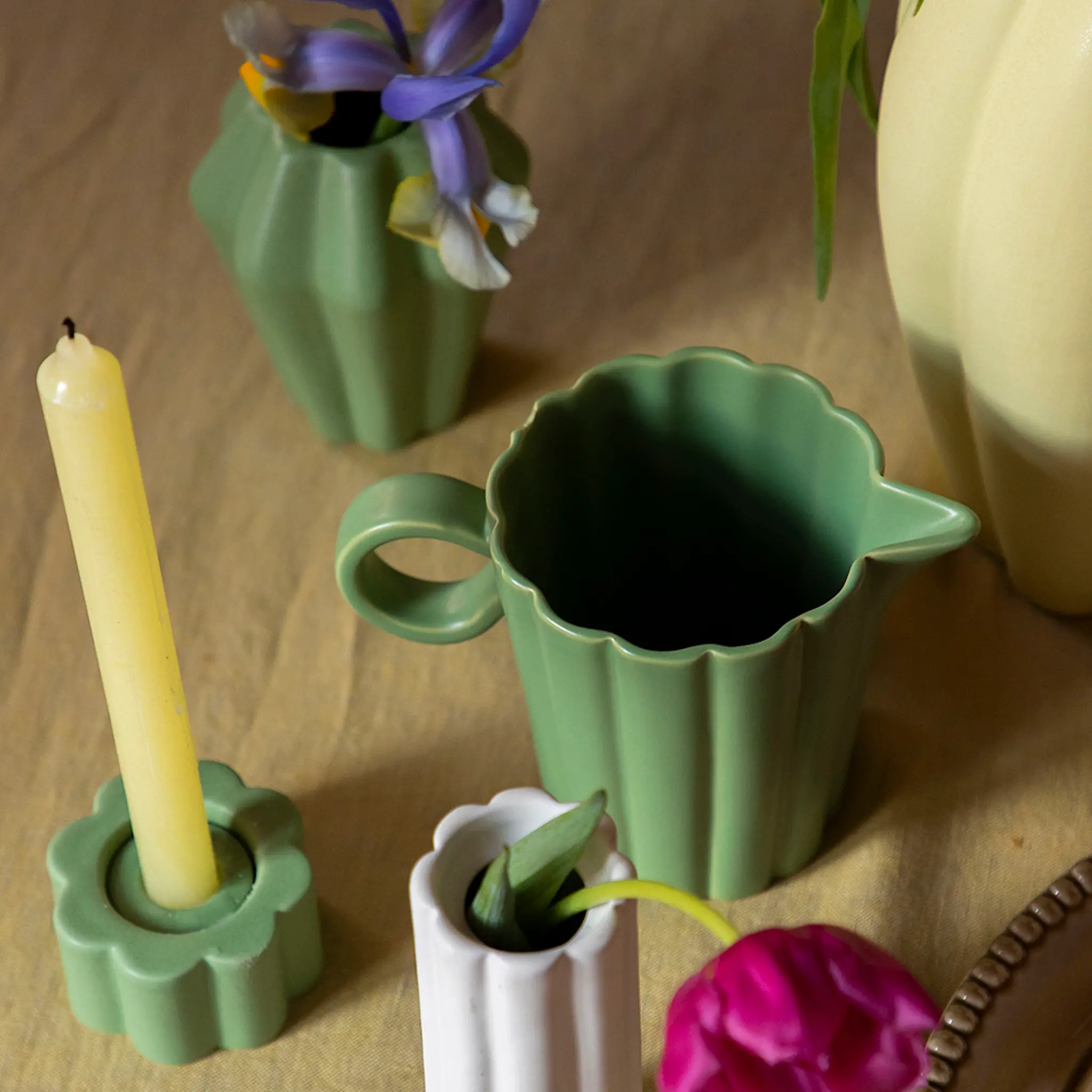 PotteryJo Birgit Vas/Ljusstake 5 cm Olive