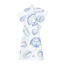 Kökshandduk 70x50 cm snäckmönstrad vit/blå