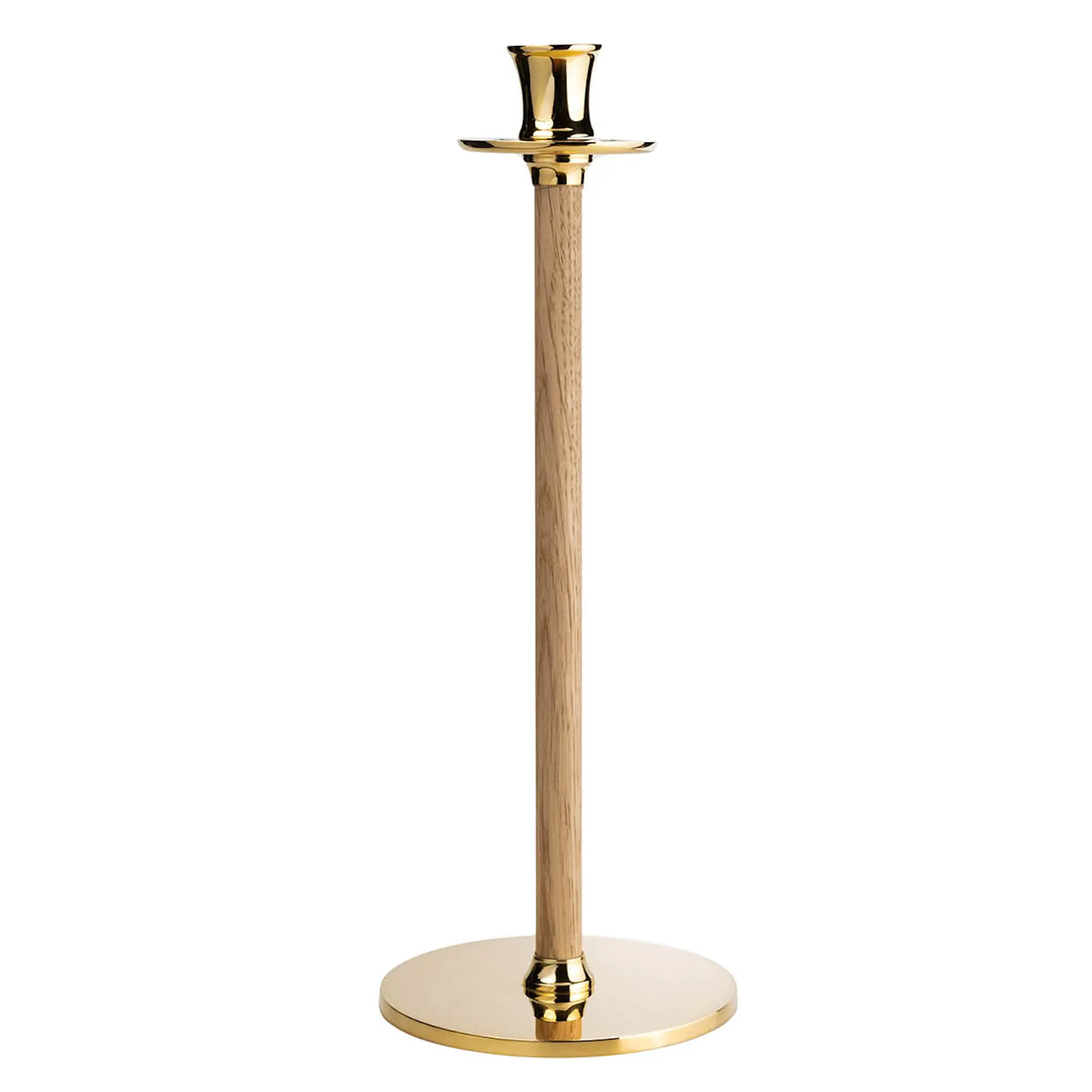 Hilke Alto Basso ljusstake L 40 cm mässing/ek