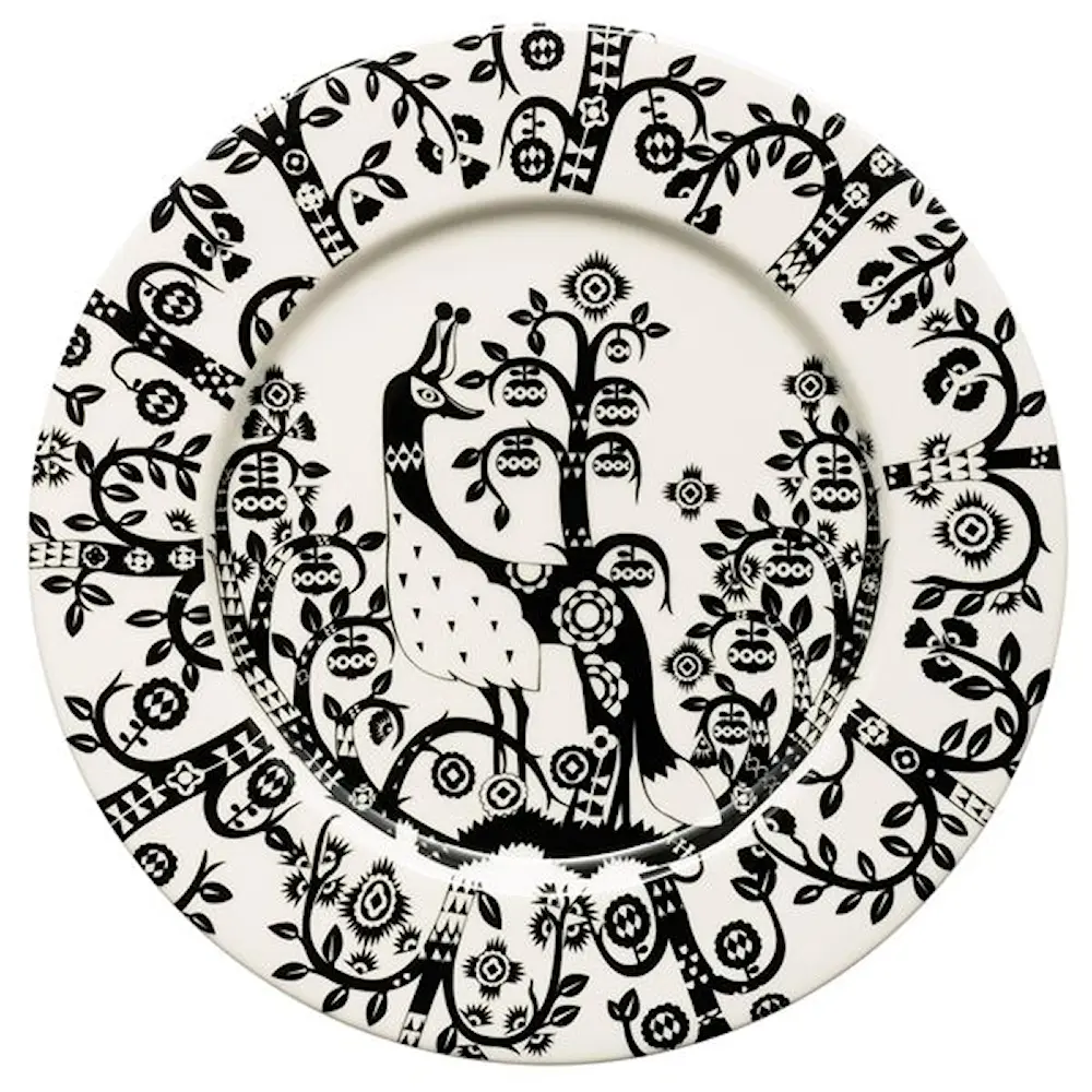 Taika Lautanen 22 cm Mustavalkoinen