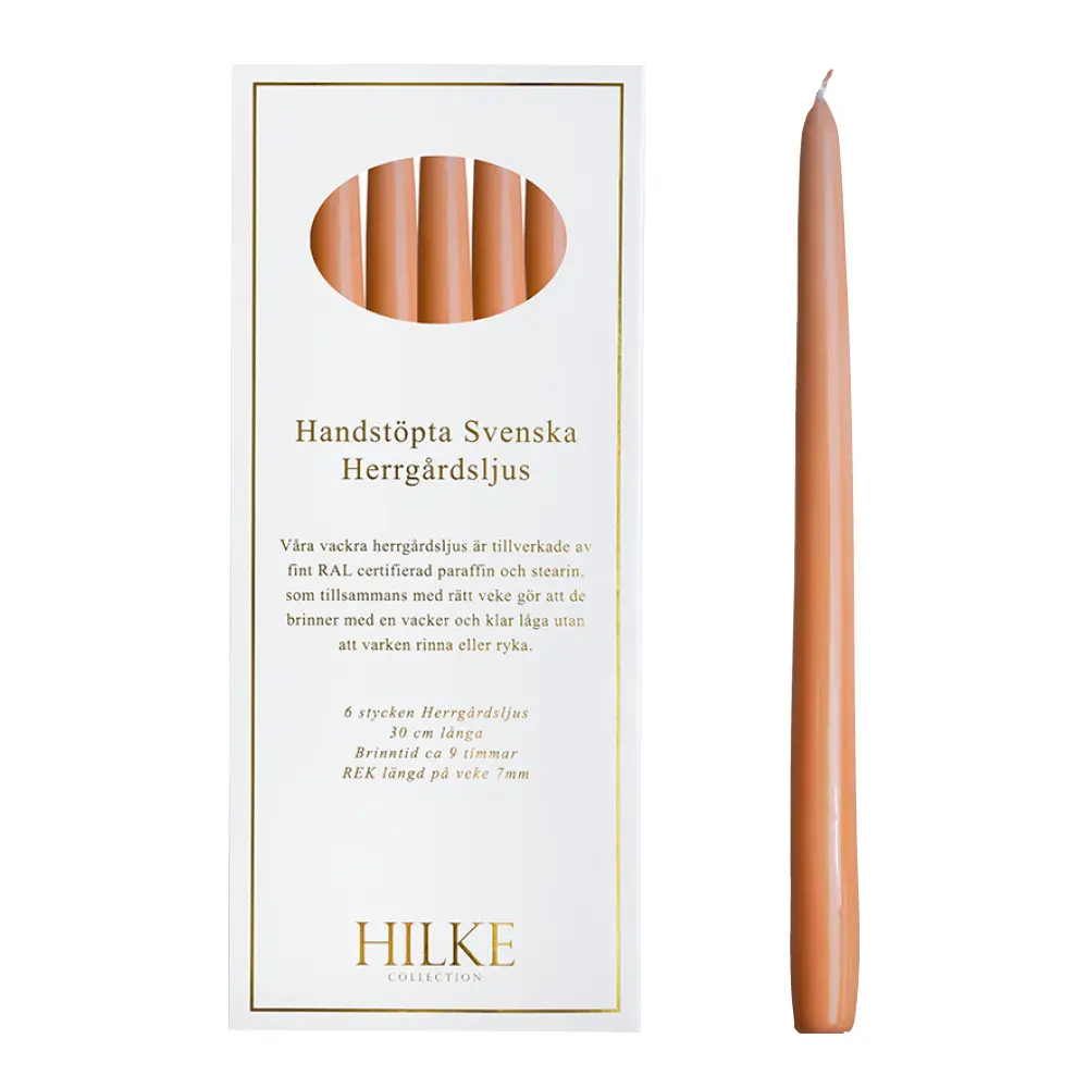 Hilke Kruunukynttilä 30 cm 6 kpl Aprikoosi