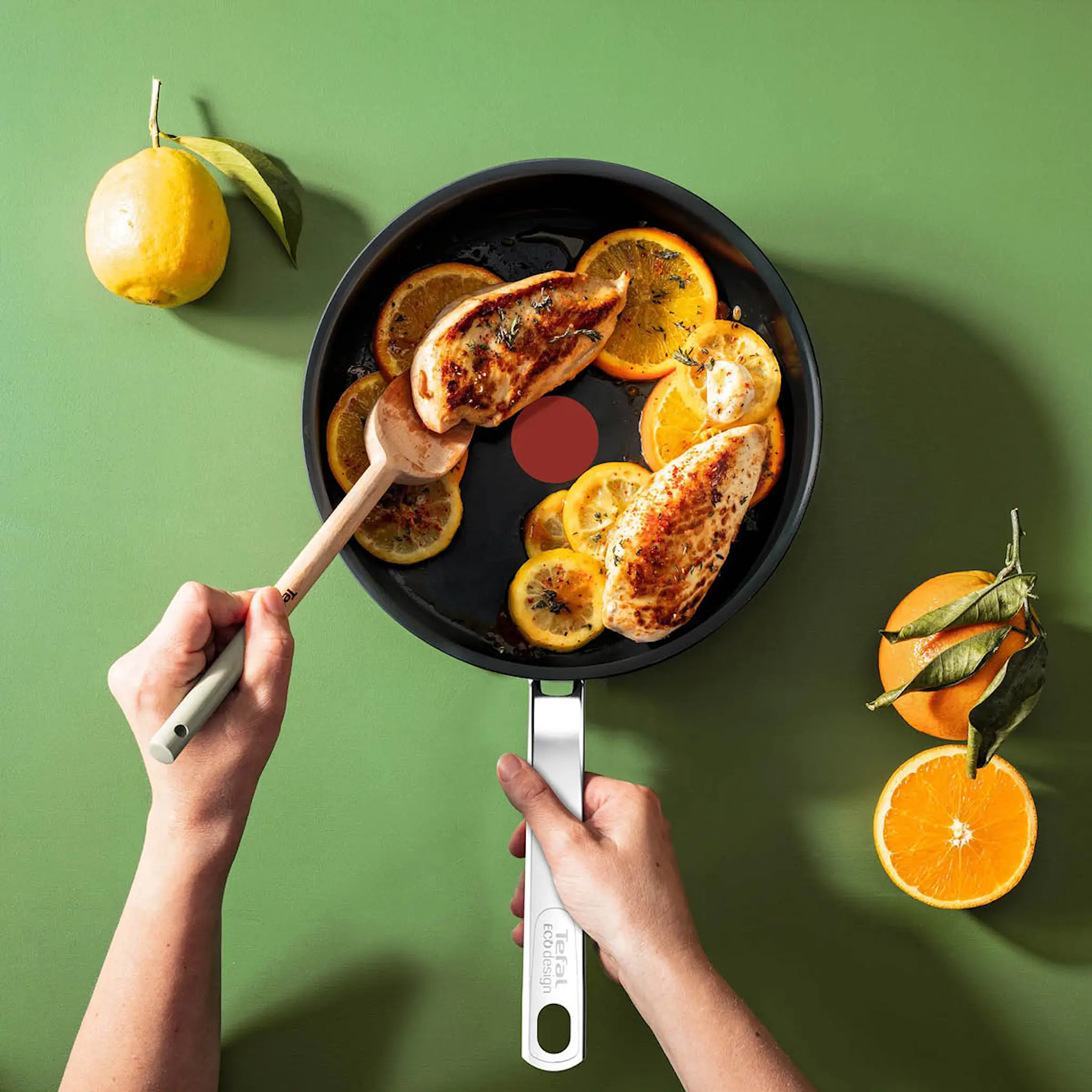 Tefal Renew+ Sauteuse med Glaslock 24 cm Svart