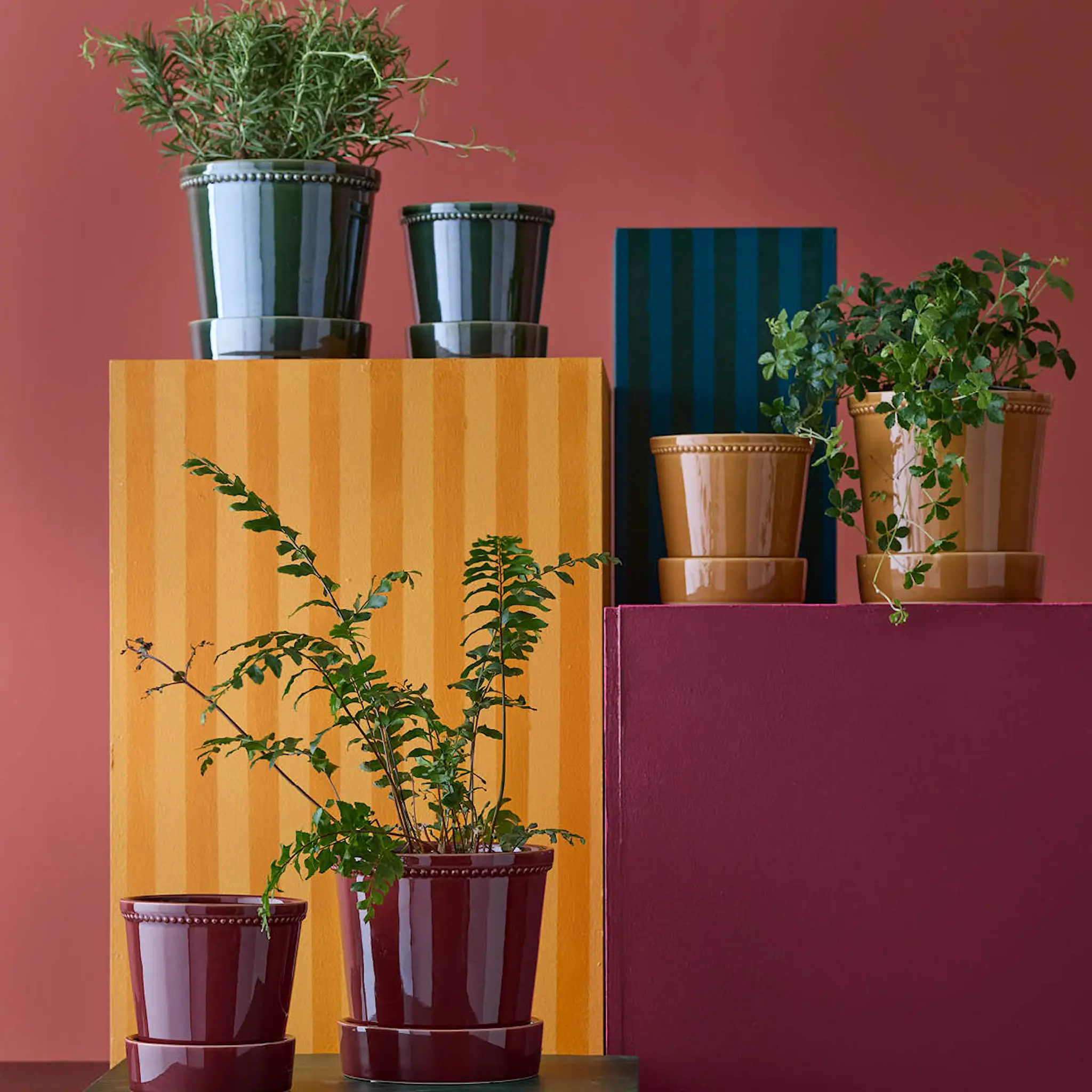 Edelweiss Karmen krukke med skål 13,6 cm forest green