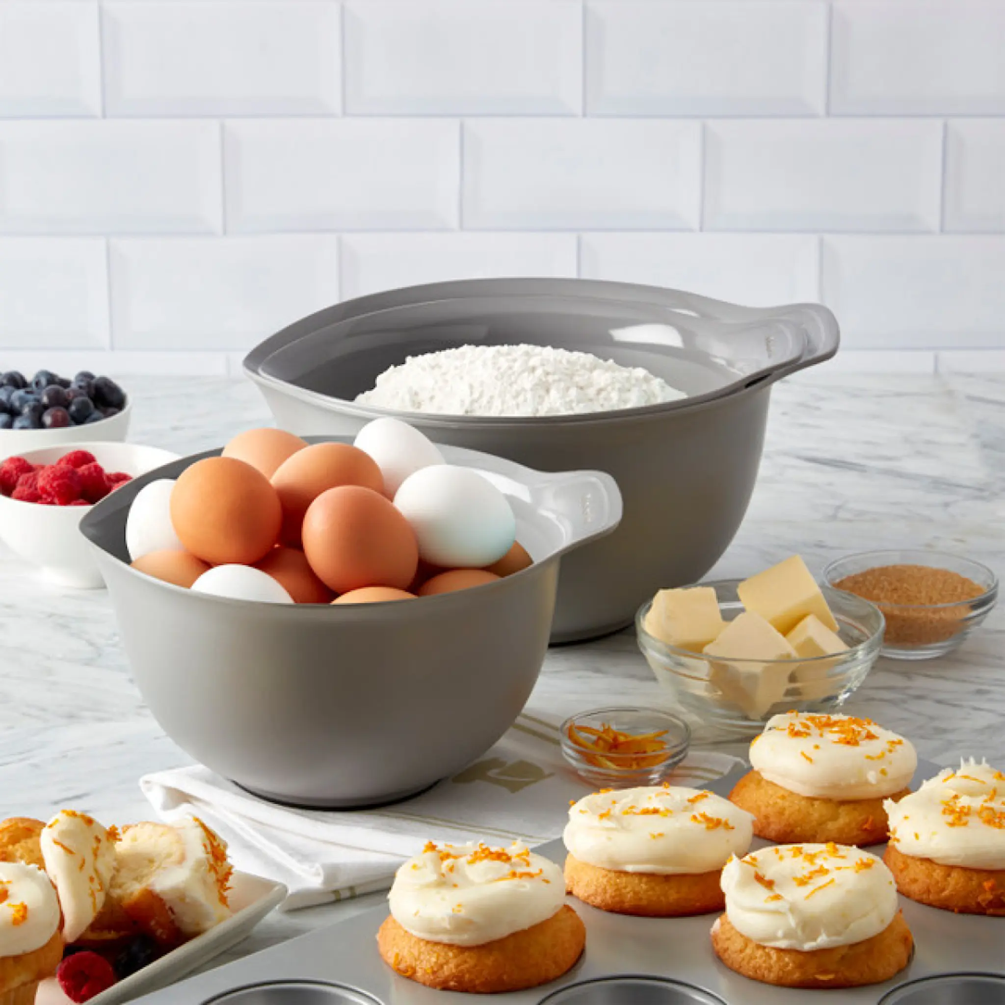 KitchenAid Core skålset 3 delar charcoal grey