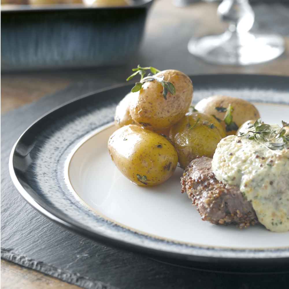 Denby Halo Tallrik 28 cm 4-pack Blå-svart