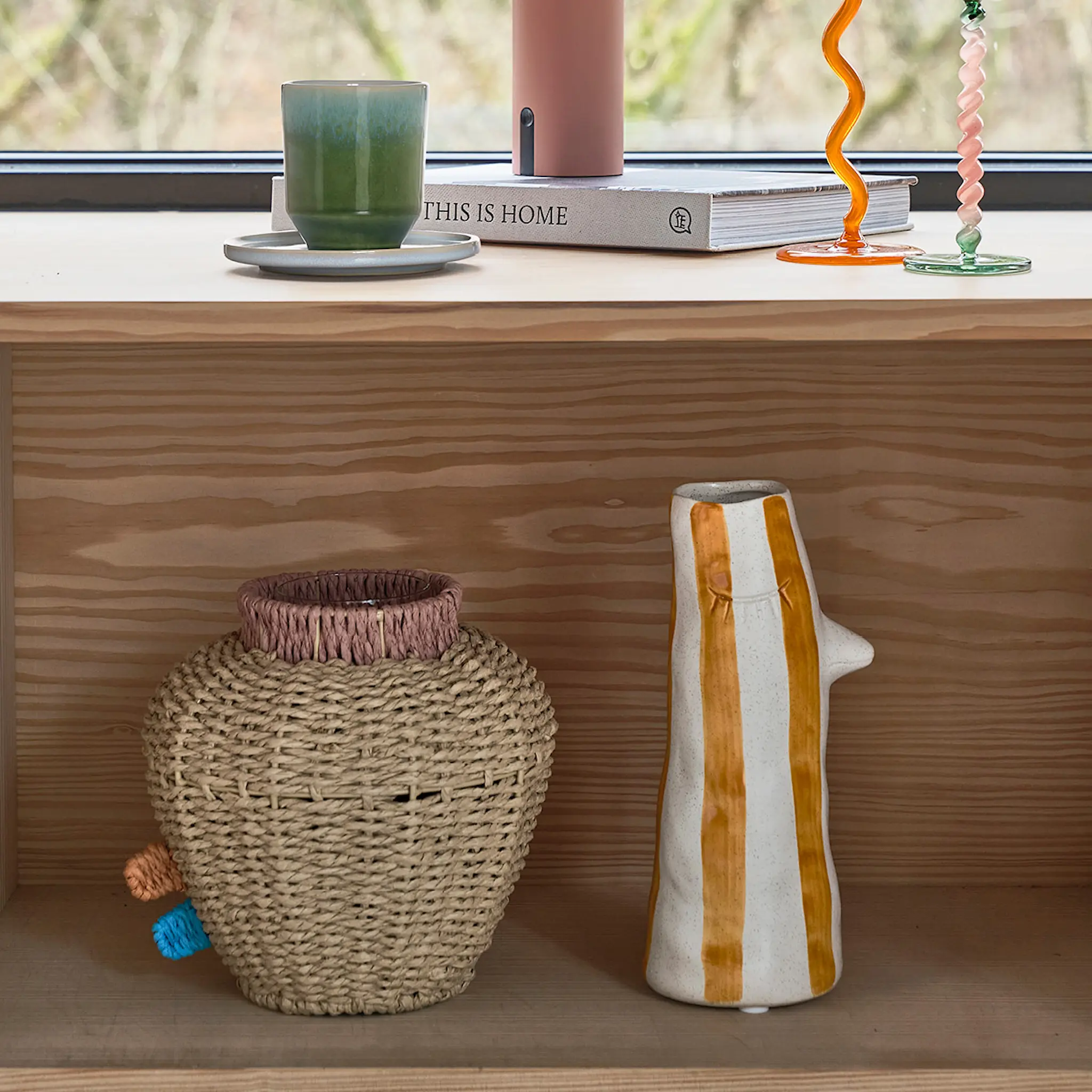 Villa Collection Styles Vas med näbb och ögonfransar 34 cm Amber