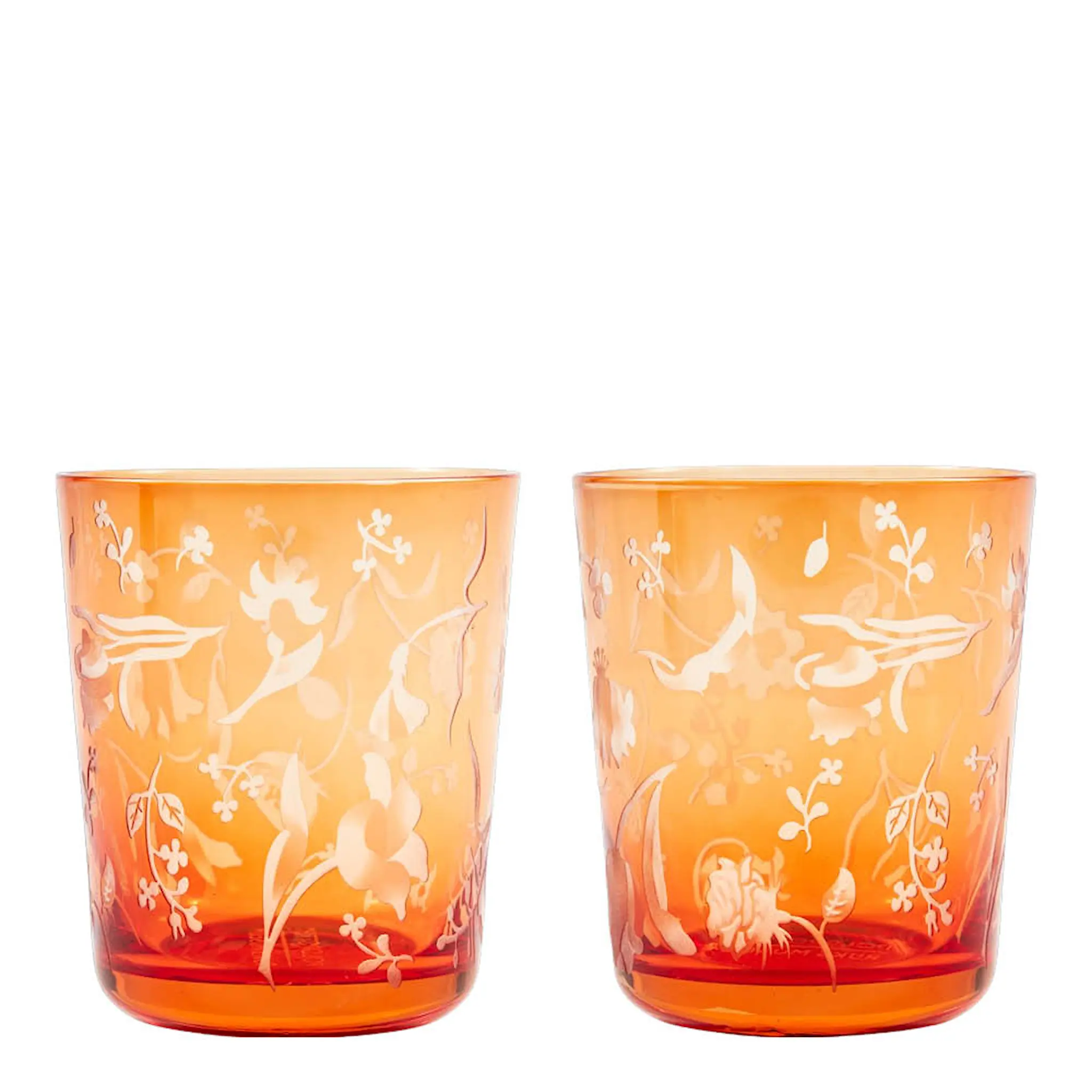 Pols Potten Rijksmuseum Blomster dricksglas 9,5x8,5 cm 2-pack orange