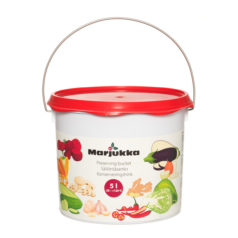 Marjukka - Säilöntasanko 5 L Valkoinen/Punainen