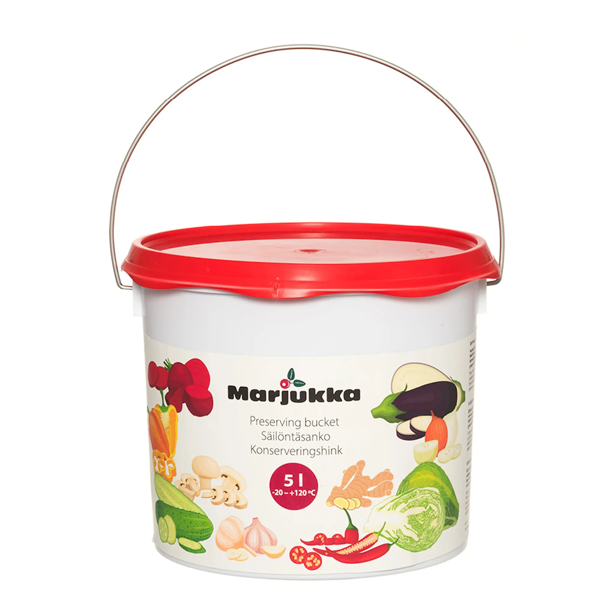 Marjukka Konserveringshink 5 L vit/röd