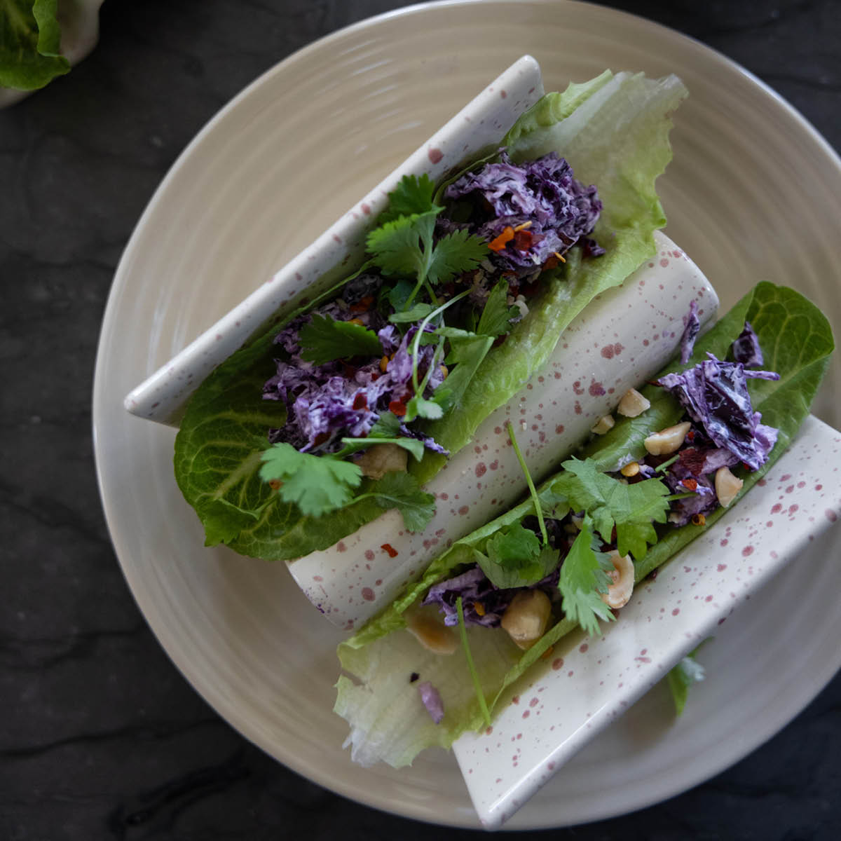 Sagaform Ditte taco-stativ 2 stk beige/burgunder