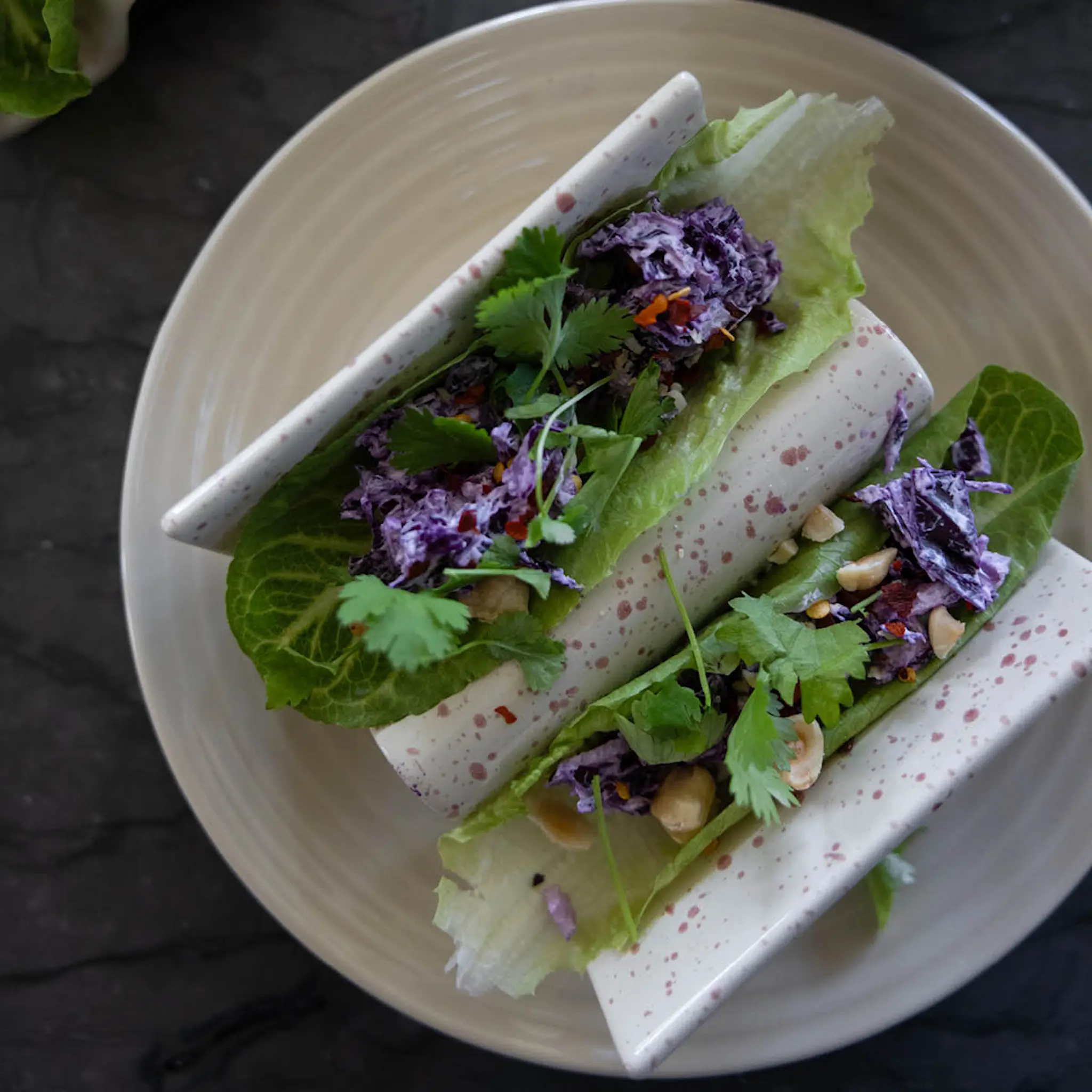 Sagaform Ditte tacoställ 2-pack beige/vinröd