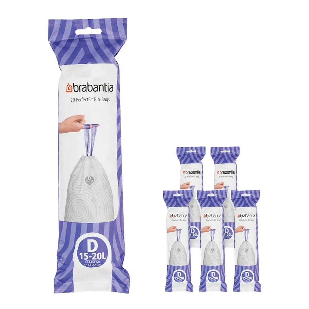 Brabantia PerfectFit avfallspåsar 15-20 L 120-pack Kod D
