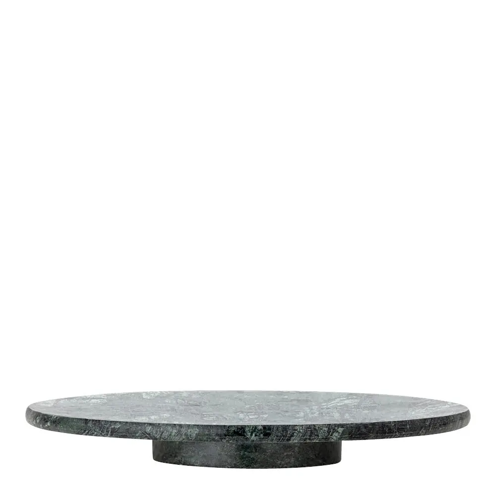 Nuni serveringsfat på dreiefot 36 cm grønn marmor