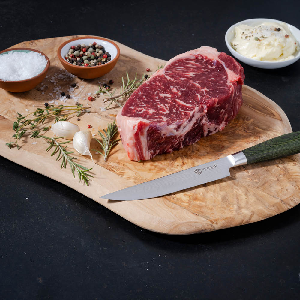 Hexclad Hybrid biffknivsett 4 deler skogsgrønn