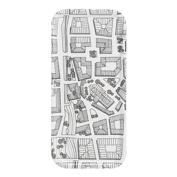 Sweden from Above Bricka City 15x32 cm Svart/Vit